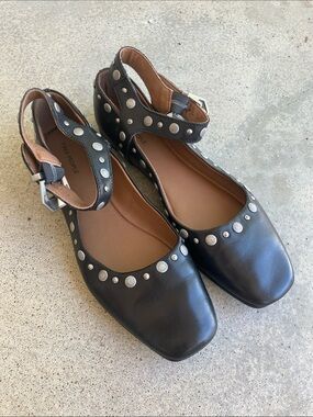 Free People Mystic Mary Jane Flat Leather Shoes, 8.5